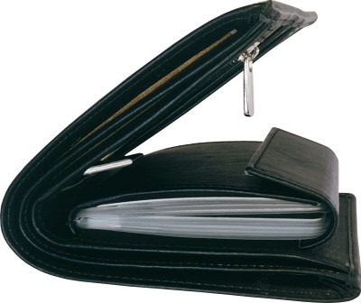WALLETO Men Casual Black Artificial Leather Card Holder(10 Card Slots)