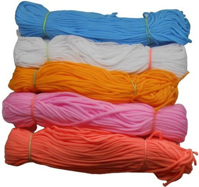 PUSHPA CREATION 5 colour 4mm soft Macrame Threads /cord Set of 5 cord