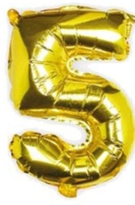 salvusappsolutions Solid Numb_FOIL_5 Letter Balloon(Gold, Pack of 1)