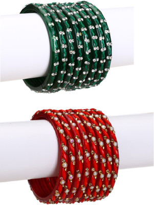 Somil Glass Bangle Set(Pack of 16)