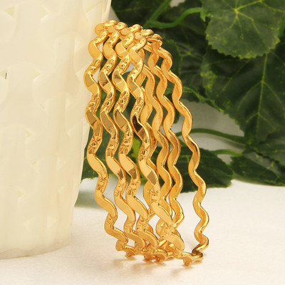 FFC-FASHION FOR CHOICE Copper Gold-plated Bangle Set(Pack of 4)