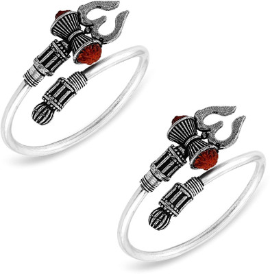 Utkarsh Metal Silver Coated Kada(Pack of 2)