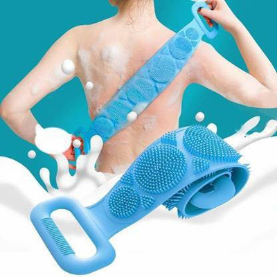Techfly Silicone Bath Body Brush Scrubber Extra Long Back Exfoliating Scrubber T55