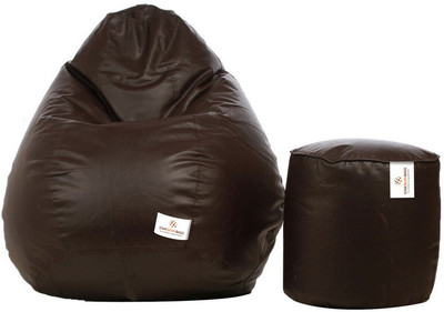 STAR XXL Tear Drop Bean Bag Cover  (Without Beans)(Brown)