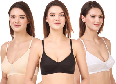 Willyard Women Full Coverage Non Padded Bra(Beige, Black, White)