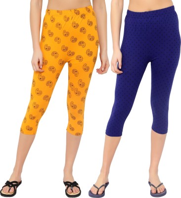 MYO Women Yellow, Dark Blue Capri