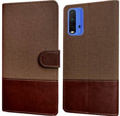 Spicesun Flip Cover for Mi Redmi 9 Power, Redmi 9 Power(Brown, Dual Protection, Pack of: 1)