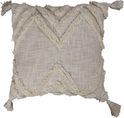 pepme Self Design Cushions Cover(50 cm*50 cm, White)