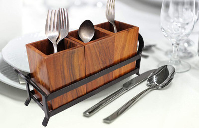 SIFU COLLECTION Empty Cutlery Holder Case(BROWN  Holds 60 Pieces)