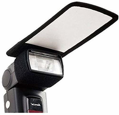 Hiffin Mini Silver White Flash Diffuser Reflector for Camera in Rectangle Shape flash Diffuser(Black, White)