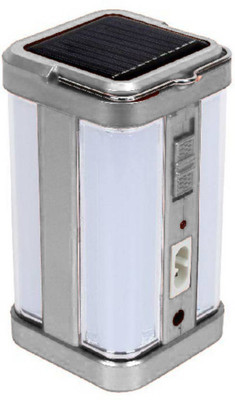 iDOLESHOP High Quality 4 Tube 360 Degree Extra Bright with Electric & Solar Rechargeable 7 hrs Lantern Emergency Light(Silver , White)