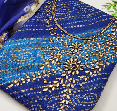 Blissta Jacquard Embellished Salwar Suit Material