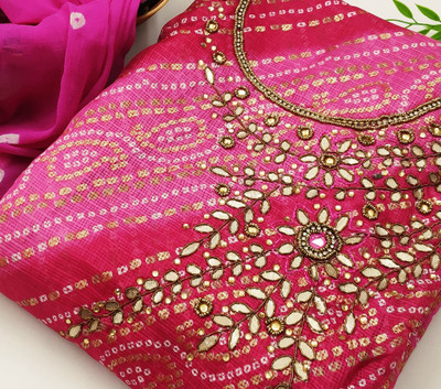 Blissta Jacquard Embellished Salwar Suit Material