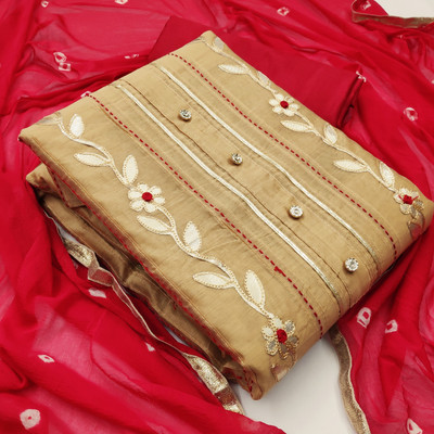 Shadow & Saining Chanderi Printed Salwar Suit Material