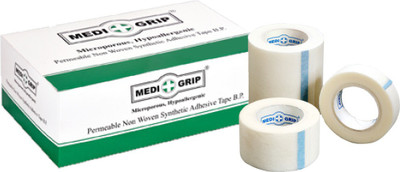 Medigrip Non Woven Paper Tape 7.5 cm X 9.1 m (Pack of 4) White First Aid Tape(Pack of 4)