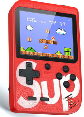 GLARIXA Portable Handheld Best Quality SUP 400 in 1 USB Rechargeable Retro Game Box 1 GB with Mario/Super Mario/DR Mario/Contra/Turtles & Other 400+ Games(Red)