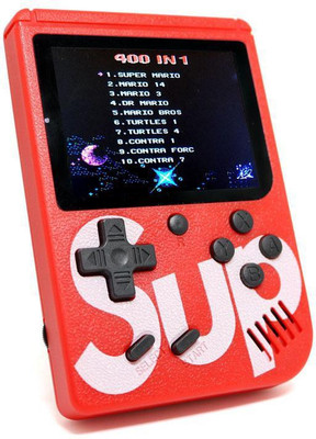 GLARIXA Gaming Handheld New Looking SUP 400 in 1 USB Rechargeable Retro Game Box 1 GB with Mario/Super Mario/DR Mario/Contra/Turtles & Other 400+ Games(Red)
