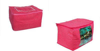 Sunesh Creation Clothes Cover 12 Flaps in One Bag & 1 Sareer Cover sag 12flapsc dp 200 combo 1(Red,Pink,White)