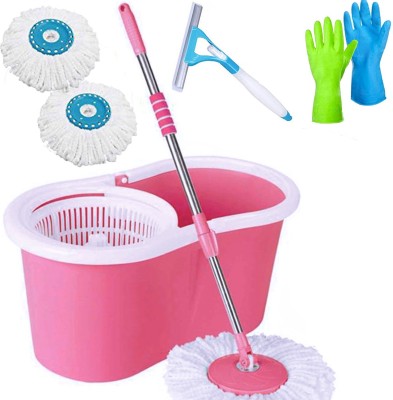 V-MOP Classic Magic Bucket Mop - Dry Cleaning Spin Floor Mop for Home & Offices -RL465 Bucket, Mop Refill, Mop, Mop Set, Glove, Floor Wiper, Kitchen Wiper