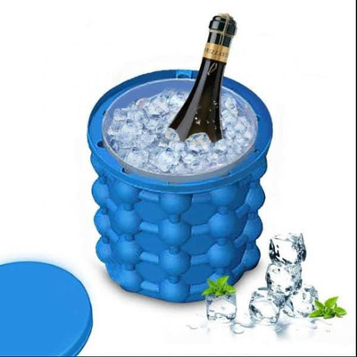 Hiral Enterprise 1 L Silicone HE016 - ICE CUBE BOX Ice Bucket(Blue)