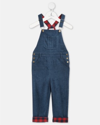 Cherry Crumble Dungaree For Boys & Girls Casual Solid Cotton Blend(Blue, Pack of 1)