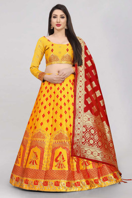83 OFF on Divastri Self Design Semi Stitched Lehenga Choli Yellow