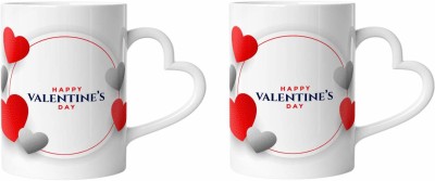 Tee Mafia happy valentine-white Ceramic Coffee Mug(330 ml, Pack of 2)