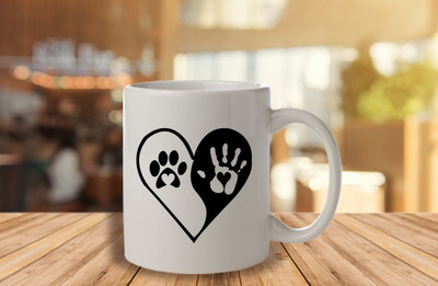PrintBharat Mug_Hearthand_white_350ml Ceramic Coffee Mug(350 ml)