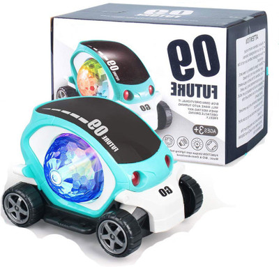 FFERONS BEST CHOICE MAMMA GIFT 3d Light 09 Future Car| Electric Universal Rotating Colorful Music Car|Stunt Car Bump and Go Dancing ,Battery Toy for kids(Multicolor)
