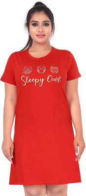 fasla Women Nighty(Red)