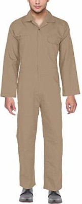 Solitaire KHAKHI BOILER SUIT 245 GSM FOR INDUSTRIAL WORKWEAR PURE COTTON Paint Coverall(L)