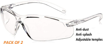 Quantum Retail Eye Protection Safety Goggles Glasses Anti-Droplets Protective Eyeglass with Clear Polycarbonate Lens (SG-QR4-Pack2) Power Tool, Welding, Laboratory, Blowtorch, Wood-working  Safety Goggle(Free-size)
