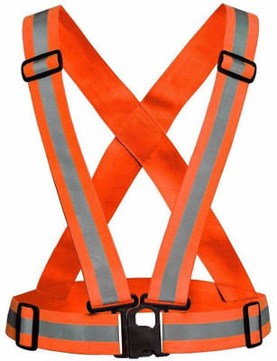 ANAIN Imported Safety Security Reflective Adjustable Vest Belt Gear Stripe Night Running Safety Jacket(ORANGE)