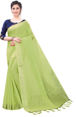 VR Fashions Embroidered Daily Wear Cotton Blend Saree(Cream)