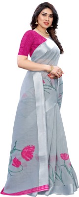 Varanga Self Design Chanderi Silk Blend Saree(Grey)