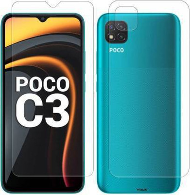 PR SMART Front and Back Tempered Glass for Poco C3(Pack of 2)