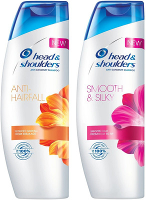 HEAD & SHOULDERS Anti Danadruff Anti Hair fall And Smooth & Silky Shampoo Each 340ml Pack Of 2(680 ml)
