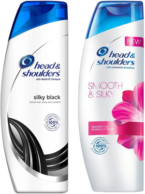 HEAD & SHOULDERS Anti Danadruff Silky Black And Smooth & Silky Shampoo Each 340ml Pack Of 2(680 ml)