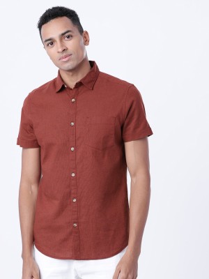 HIGHLANDER Men Solid Casual Brown Shirt