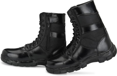 Shoe Day LEATHER COMBAT ARMY BOOT SHOES/ARMY SHOES/DMS SHOES FOR MEN Boots For Men(Black , 6)