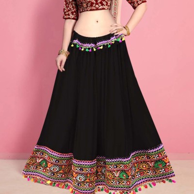 RUKMANI FASHION Embroidered Women Flared Black Skirt