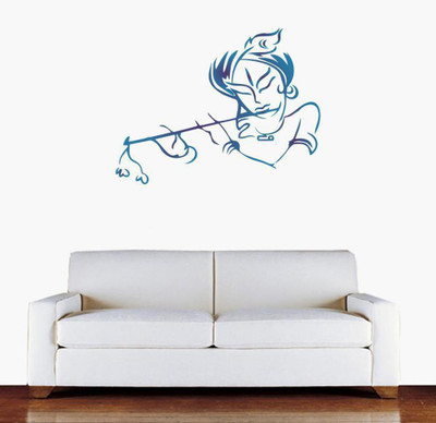 VCREATE DECOR 58 cm Krishna Removable Sticker(Pack of 1)