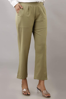 Dexus Slim Fit Women Dark Green Trousers