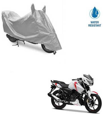 MOTOWORLD Two Wheeler Cover for TVS(Apache RTR 160, Silver)