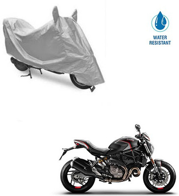 SRENTERPRISES Two Wheeler Cover for Ducati(Monster 82, Silver)