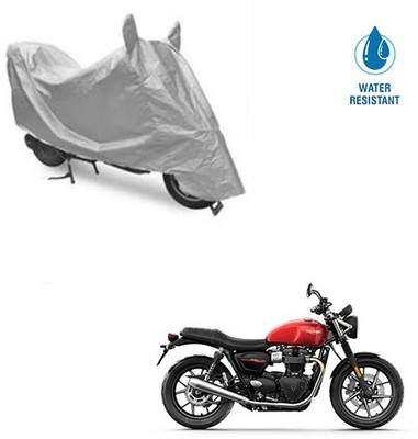 MOTOWORLD Two Wheeler Cover for Triumph(Twin spark, Silver)