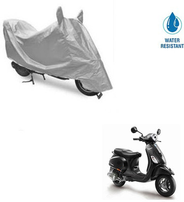 MOTOWORLD Two Wheeler Cover for Piaggio(Vespa, Silver)