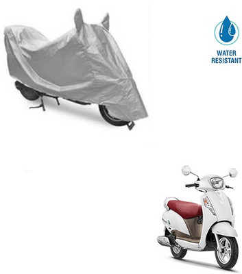 SRENTERPRISES Two Wheeler Cover for Suzuki(Access, Silver)