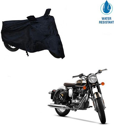 Mdstar Waterproof Two Wheeler Cover for Royal Enfield(Classic Chrome, Black)