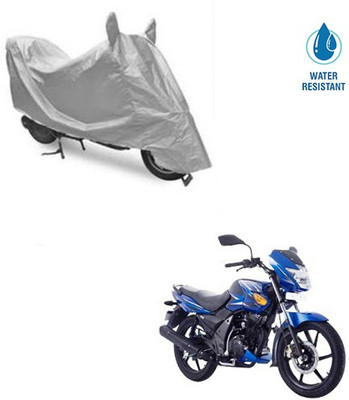 MOTOWORLD Two Wheeler Cover for TVS(Flame SR125, Silver)